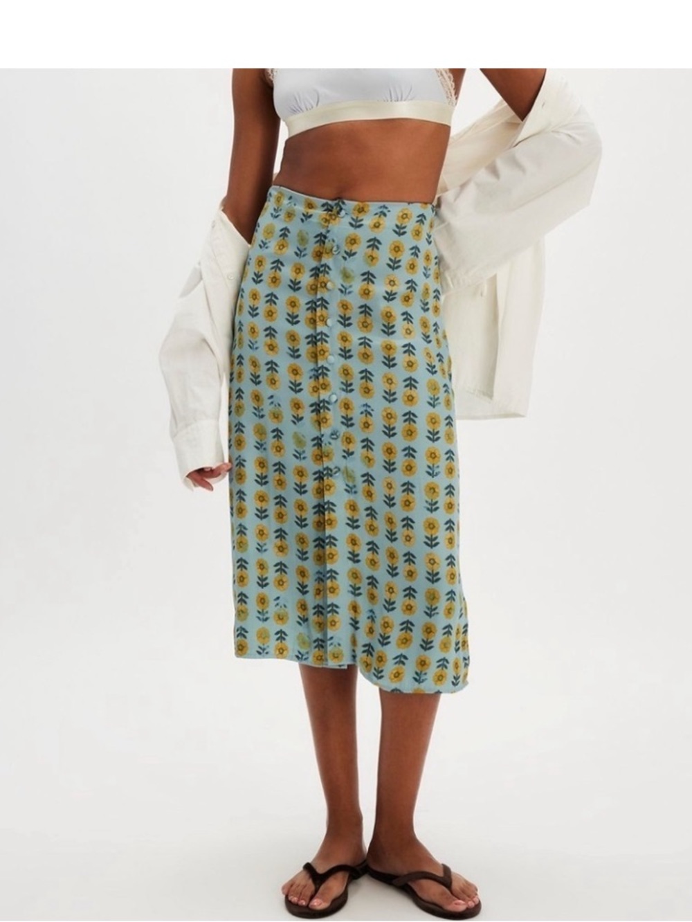 Free People Analise Midi Floral Skirt. Size 6